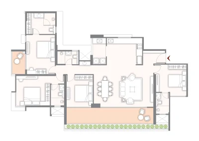 Austin Aurus Wakad 4 BHK Floor Plan Image